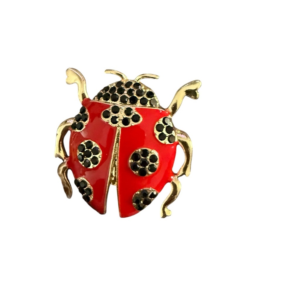 Vintage  Ladybug Enamel Brooch Pin